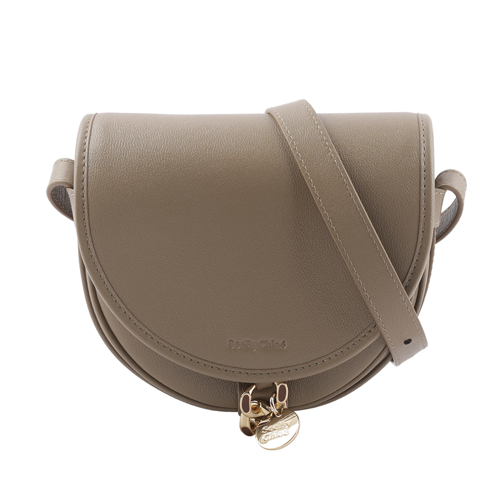 SEE BY CHLOE MARA BAG 牛皮小款斜背馬鞍包/灰色