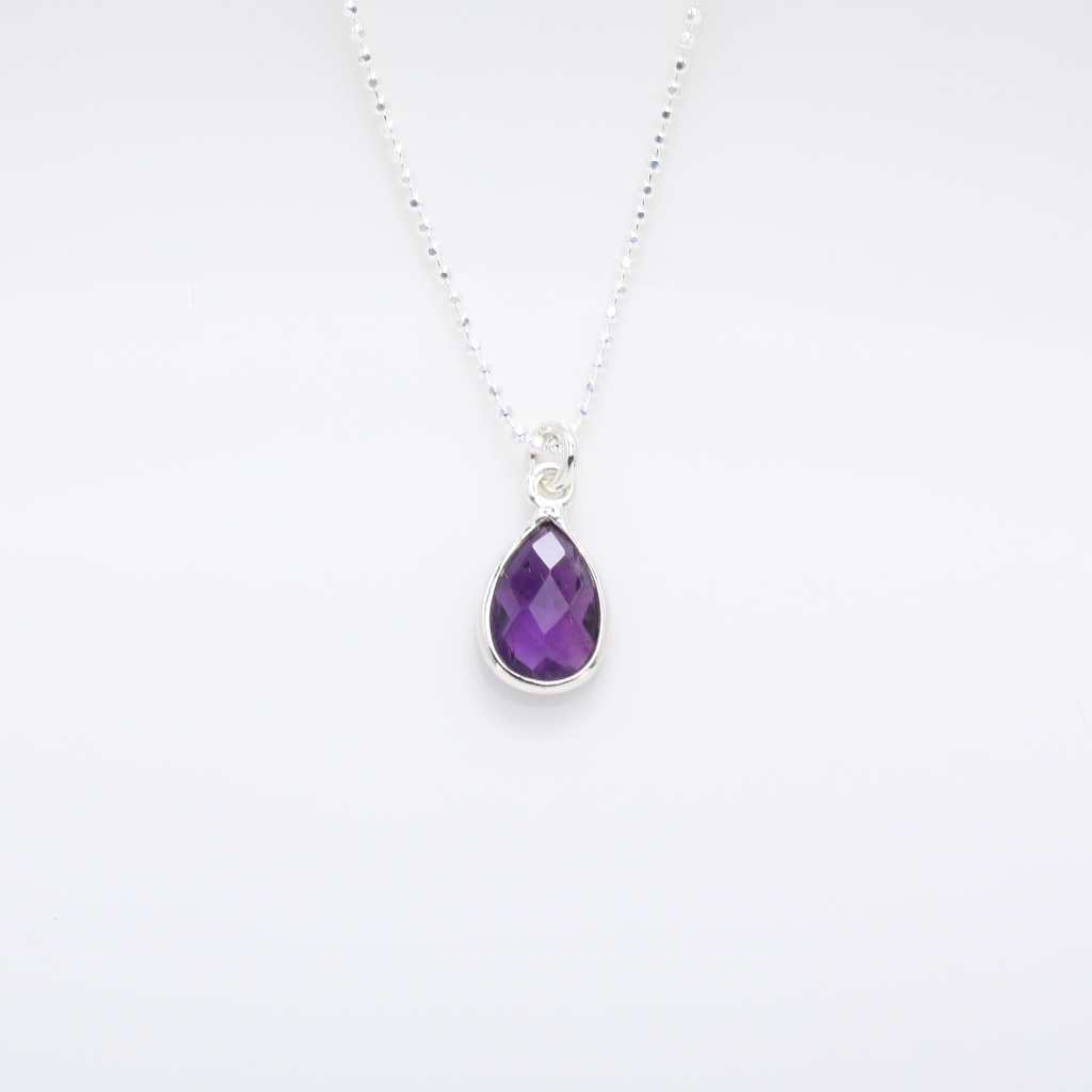 【Angel & Me】紫水晶 水滴 Amethyst s925 純銀 項鍊 生日禮物, , large