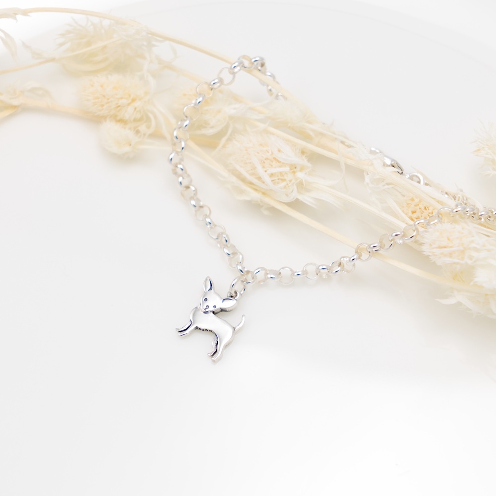 【Angel & Me】吉娃娃 狗 s925 純銀 手鍊 腳鍊 生日禮物 情人節, , large