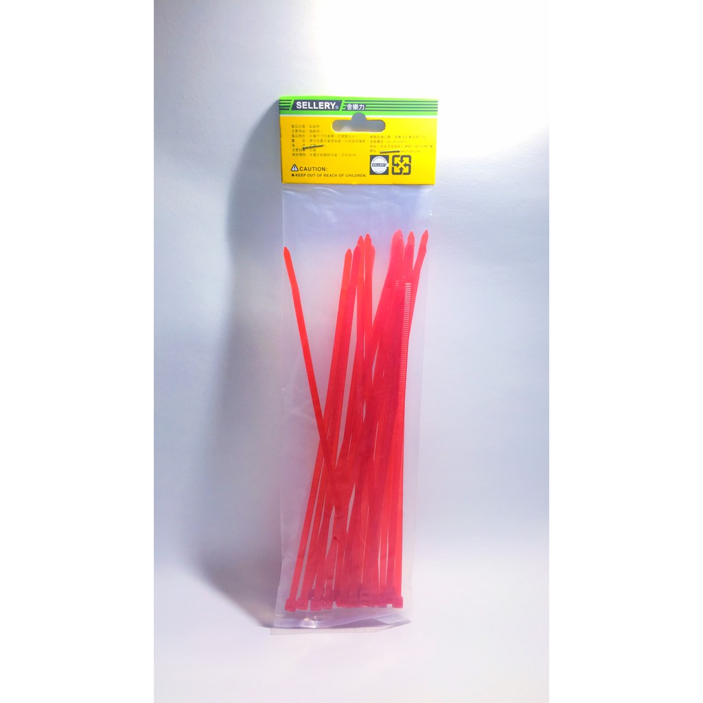 舍樂力 紮線帶-紅色 20入 4.8*250mm（S59-054R), , large