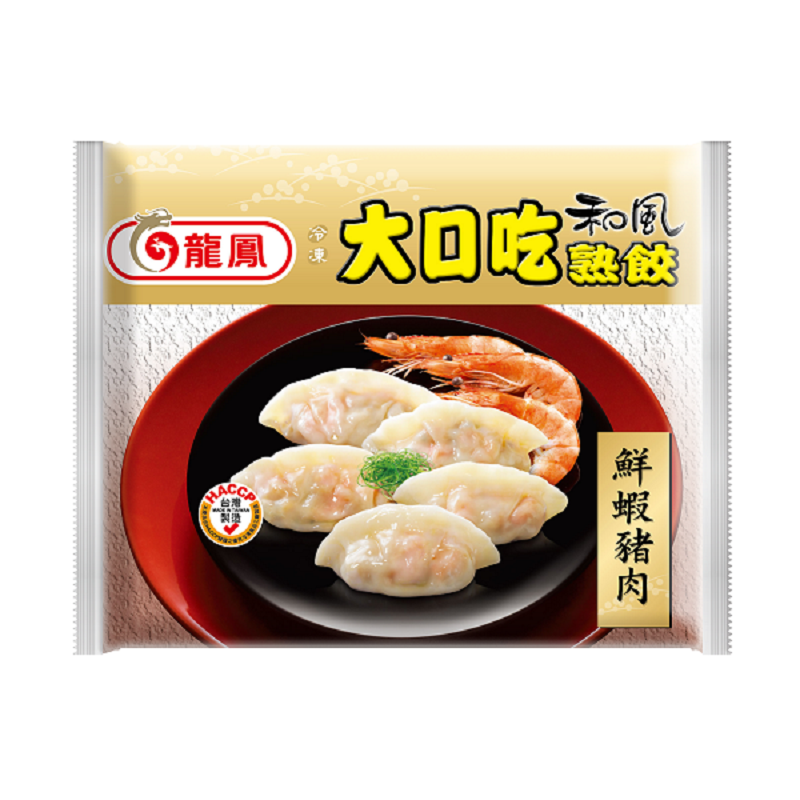 龍鳳大口吃和風鮮蝦豬肉熟水餃, , large