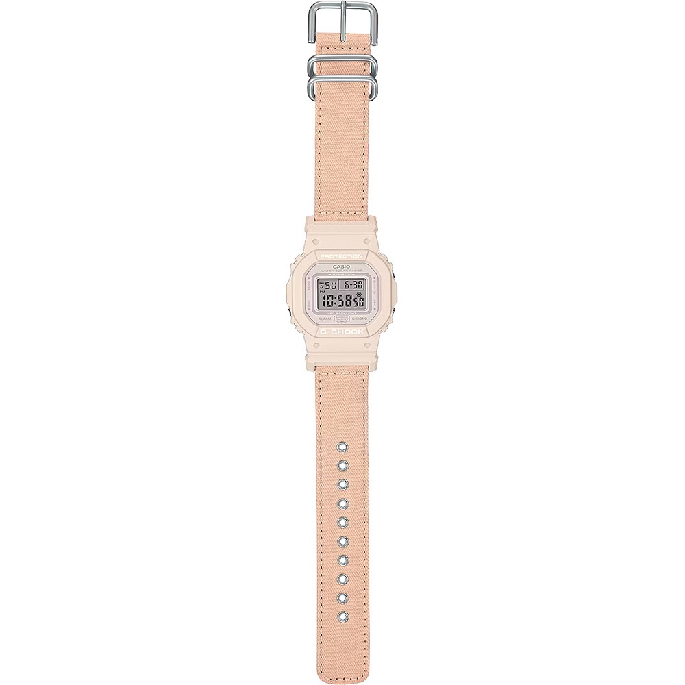 CASIO 卡西歐 G-SHOCK 自然系列 櫻花粉 布質錶帶方型女錶 GMD-S5600CT-4, , large