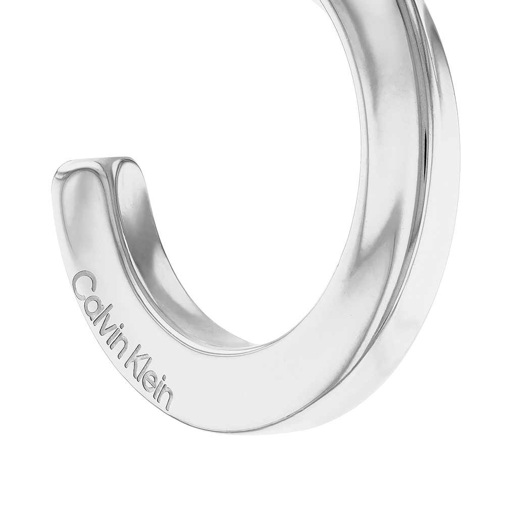 Calvin Klein CK TWISTED RING 扭紋環形耳環 送禮推薦-銀 35000310, , large