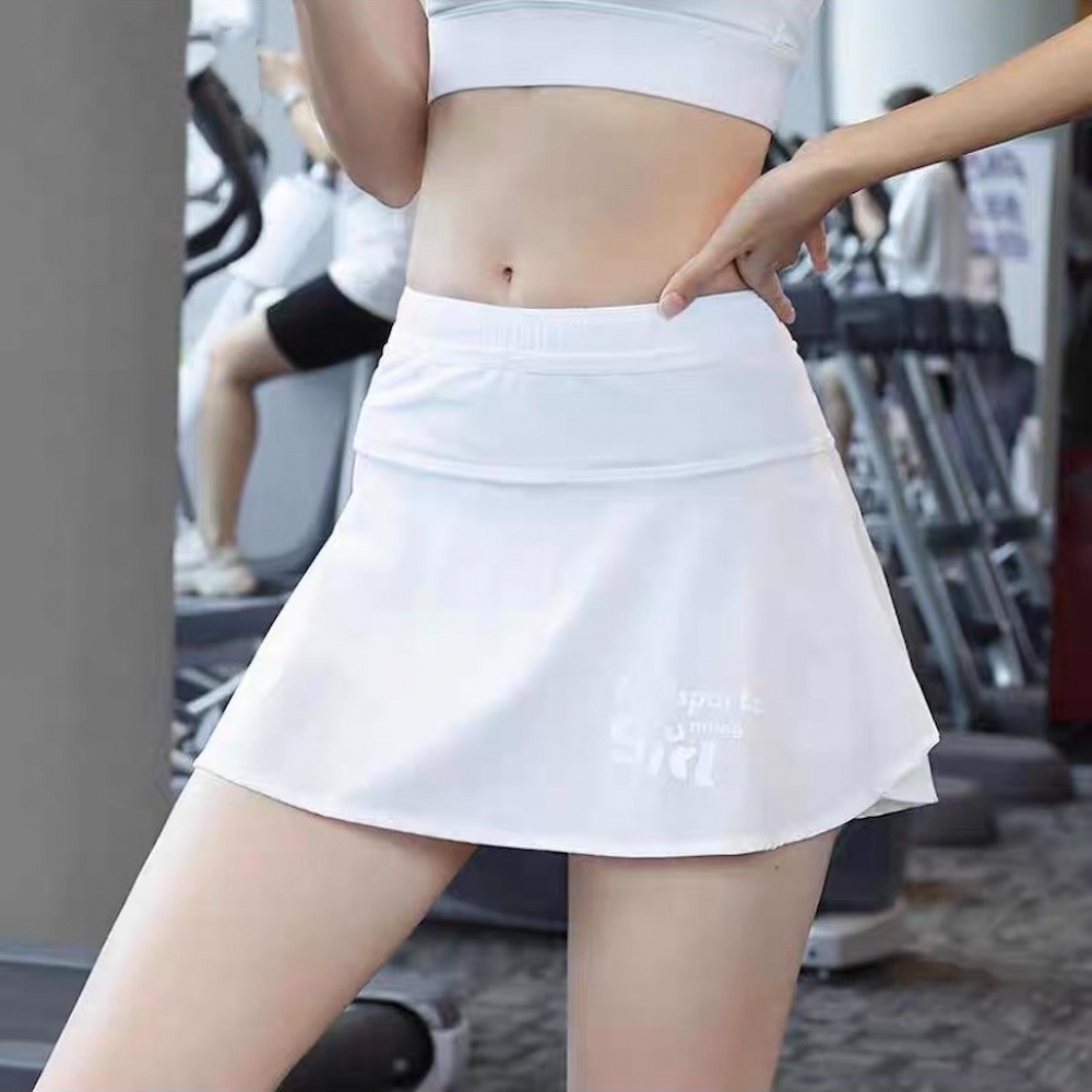 【A&R】亮麗防走光速乾運動裙 氣質白,S, 氣質白, large