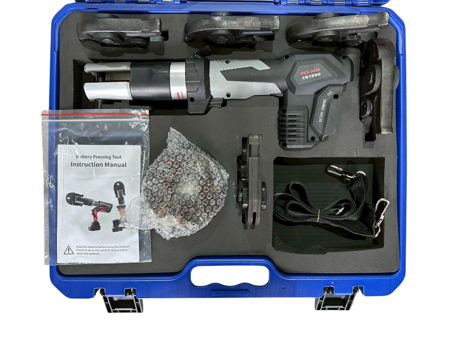 WIN五金 FKS BOST 1/2-2英吋 <FKS-5088+6.0電池套組> 白鐵管壓接機 水管壓接機 不鏽鋼管壓接機 壓接機 壓管機, , large