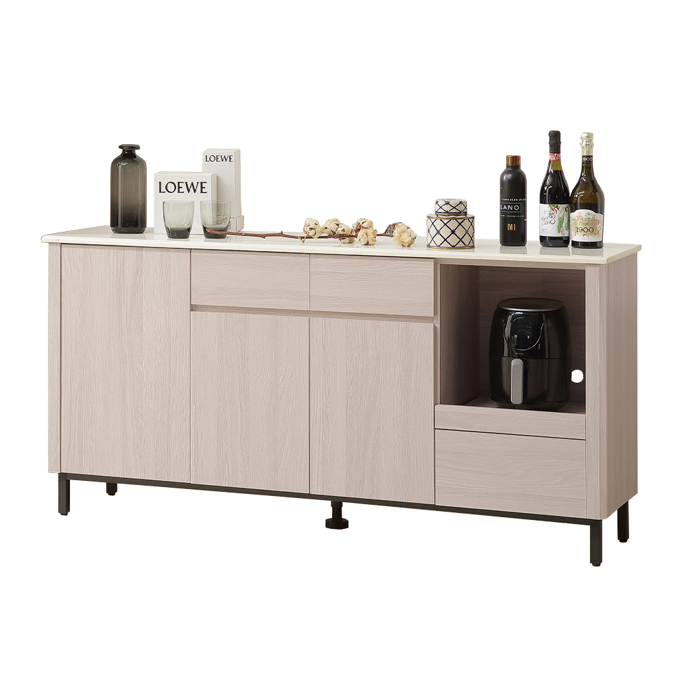 【唯熙傢俱】馬修斯橡木白5.3尺石面餐櫃, , large