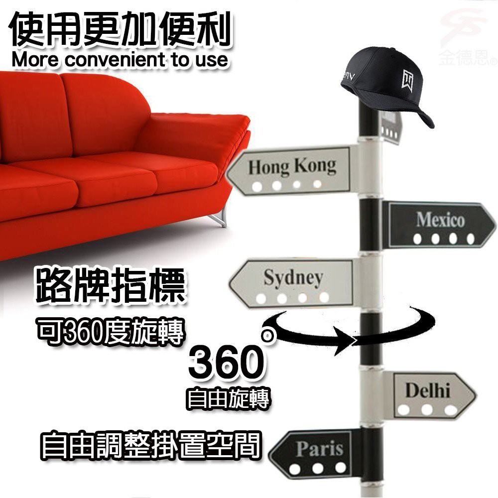 GS MALL 台灣製造 26孔城市路標旋轉衣帽架 吊衣架 衣掛架 置衣架 衣帽架 旋轉衣帽架 旋轉衣架 曬衣架 衣架, , large