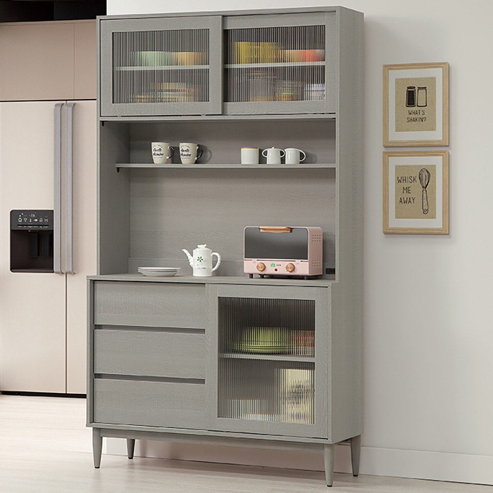 【Hampton 漢汀堡】洛卡克4尺碗盤櫃組, , large