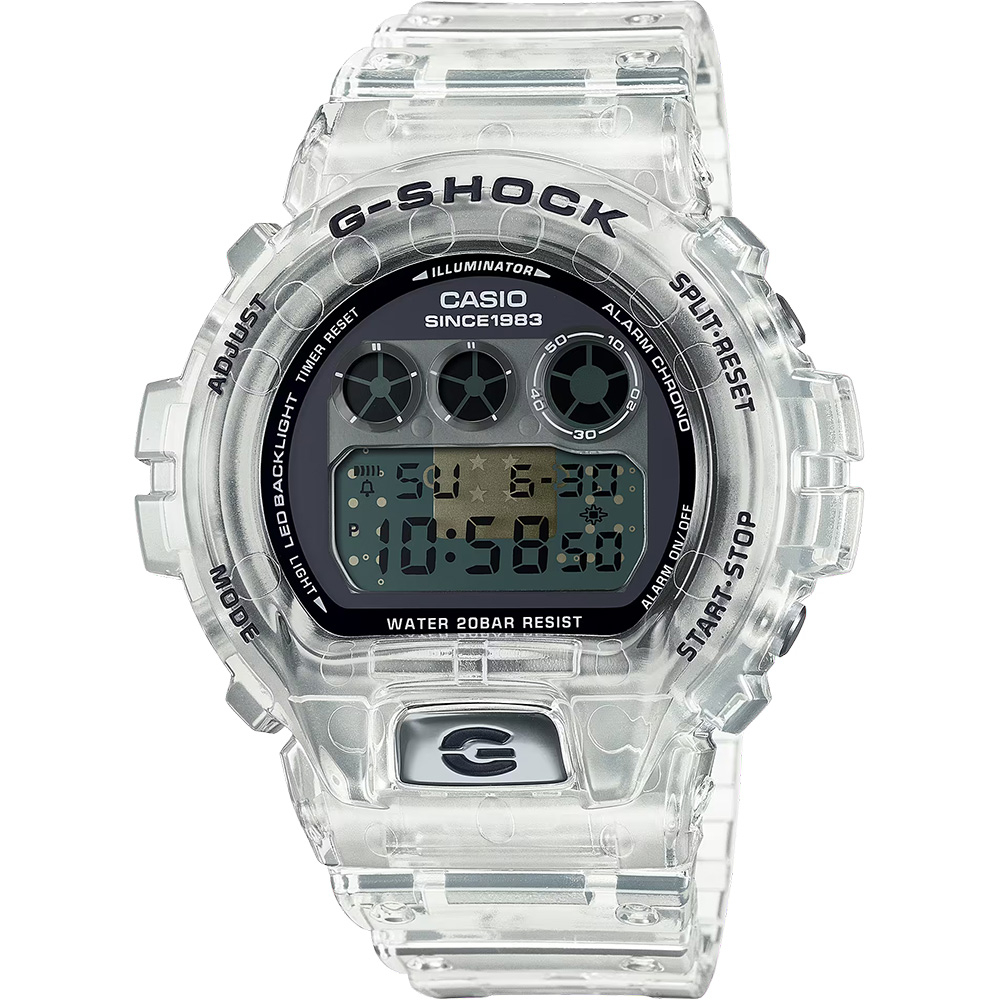 CASIO 卡西歐 G-SHOCK 40周年透明限量版透視機芯手錶 DW-6940RX-7, , large