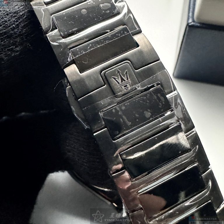 [星晴錶業]MASERATI手錶,46mm,R8873642012寶藍機械鏤空錶面黑錶殼深黑色精鋼錶帶款, , large