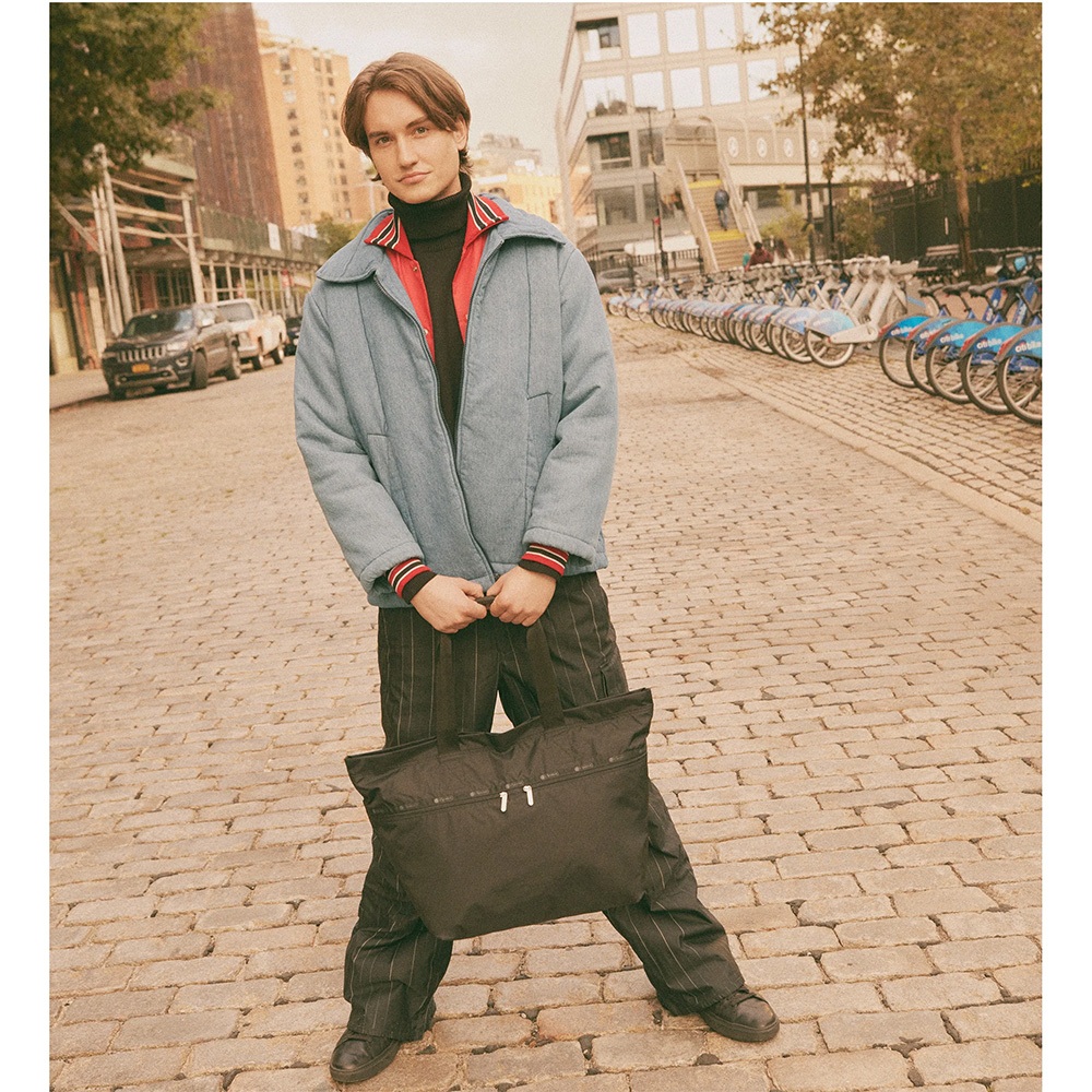 |快速出貨|Lesportsac Carlin 頂部拉鍊托特包 手提包-黑, , large