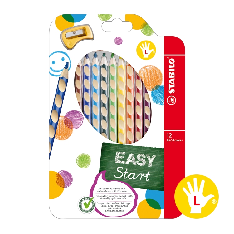 【德國天鵝】STABILO EASYcolors 人體工學洞洞色鉛筆6色/12色 左/右手左手6色(ST331/6), , large