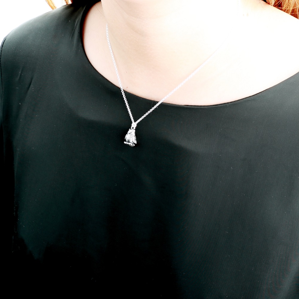 【Angel & Me】Wisdom Owl s925 sterling silver necklace Valentine Day gift, , large