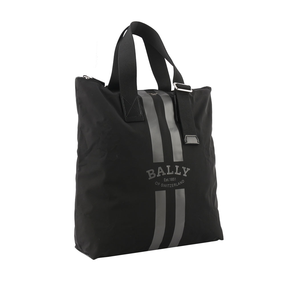 BALLY On The Go 條紋尼龍手提/肩背托特包/贈收納袋/, , large