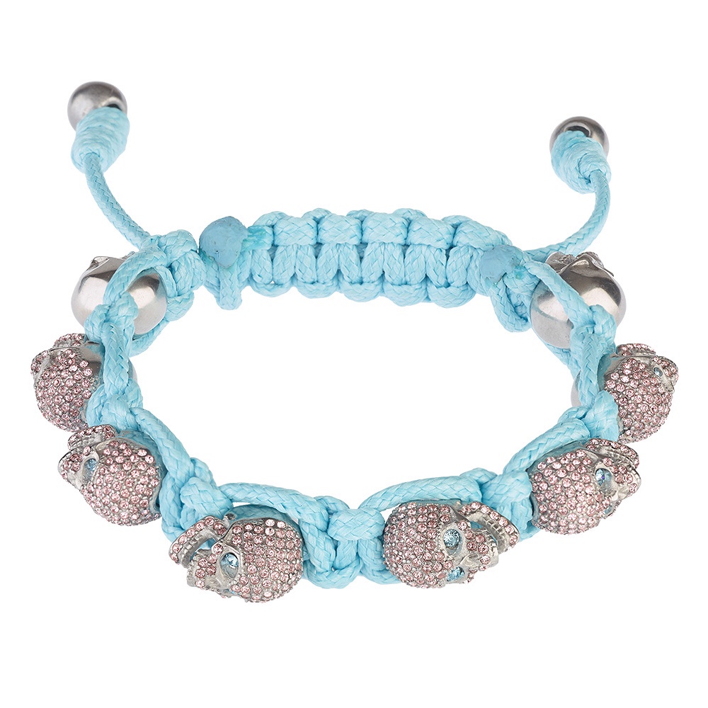 BOMBERG 炸彈錶 白水鑽藍眼銀骷髏粉藍色手環-S (JW-LBT-SS.S7.3)