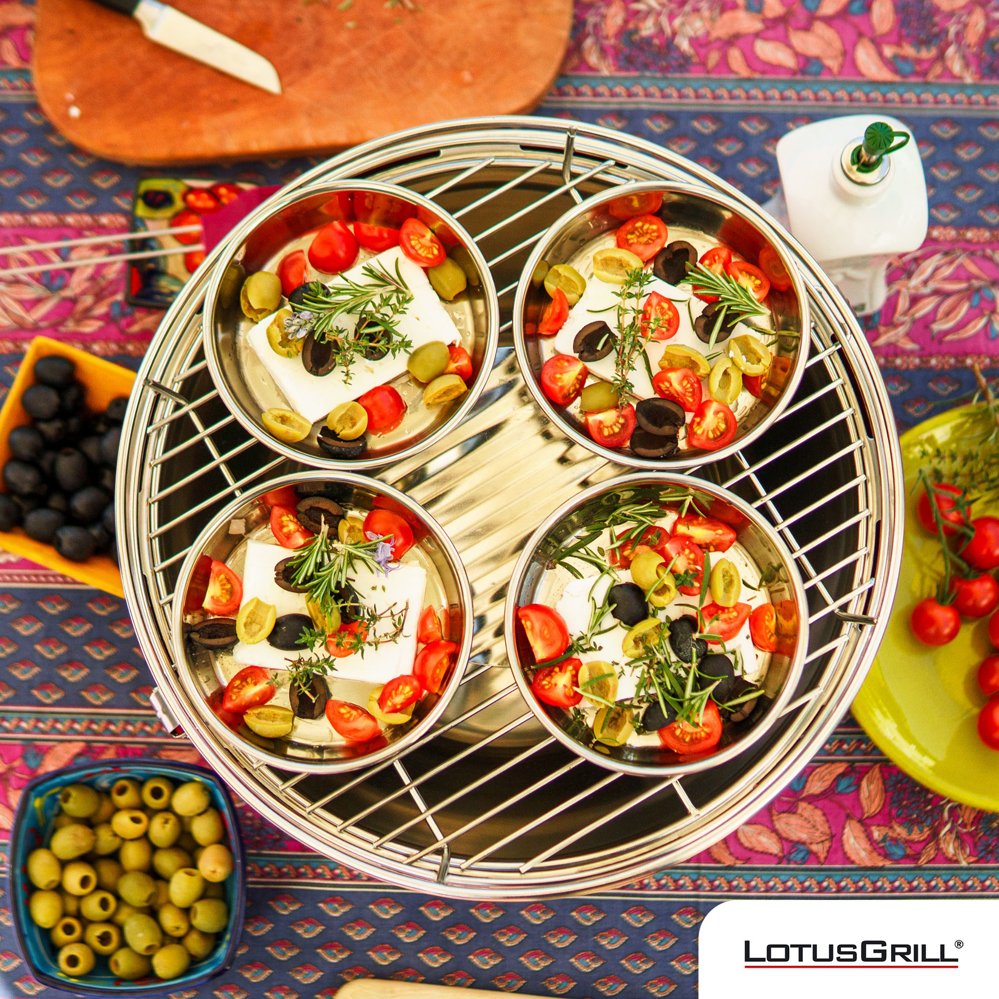 【LotusGrill】THE SMOKELESS GRILLING SET OF 7PCS (G340 PAN SET+GLASSHOOD) , 南瓜橘, large
