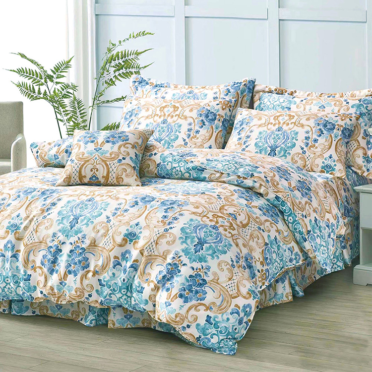 【多利寶寢具】INDIAN_100%純天絲雙人加大七件式床罩組-華爾琪