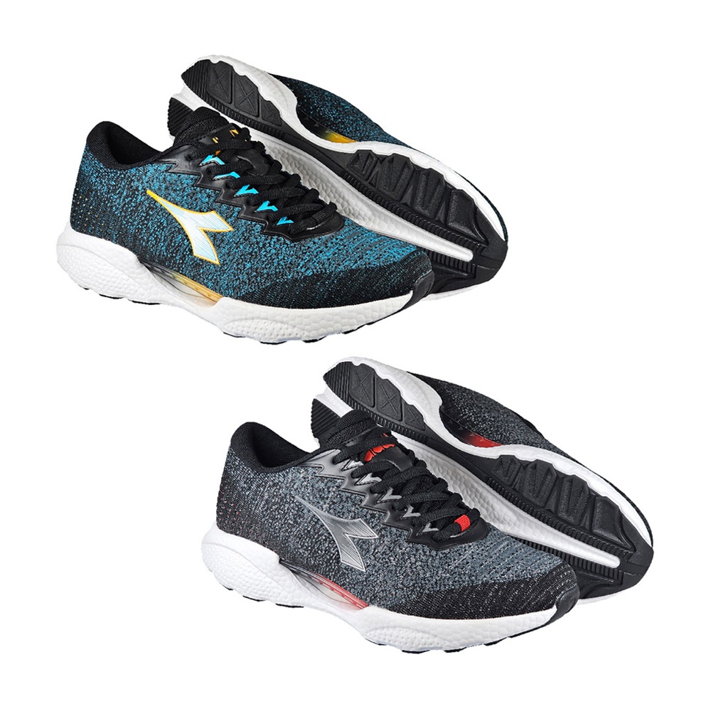 DIADORA迪亞多那 極速者輕量跑鞋 男運動鞋 男鞋 慢跑鞋 輕量 透氣 針織 吸衝 Q彈 緩震 氣墊乳膠鞋墊 藍 黑