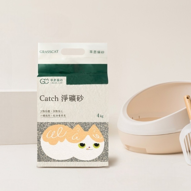 GRASS CAT &ndash; Catch Purifying Mineral Cat Litter（4kg）, , large