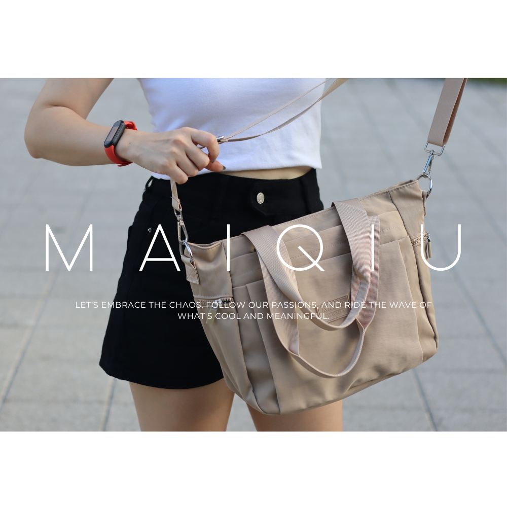 【MQ】FRIEDA 三用多層托特包 大款-奶茶色  斜紋尼龍 防潑水 耐髒耐磨 手提袋 多夾層 大容量, , large