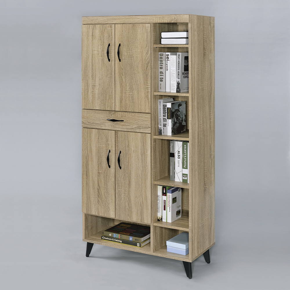 【唯熙傢俱】亞柏橡木色2.7尺書櫃, , large