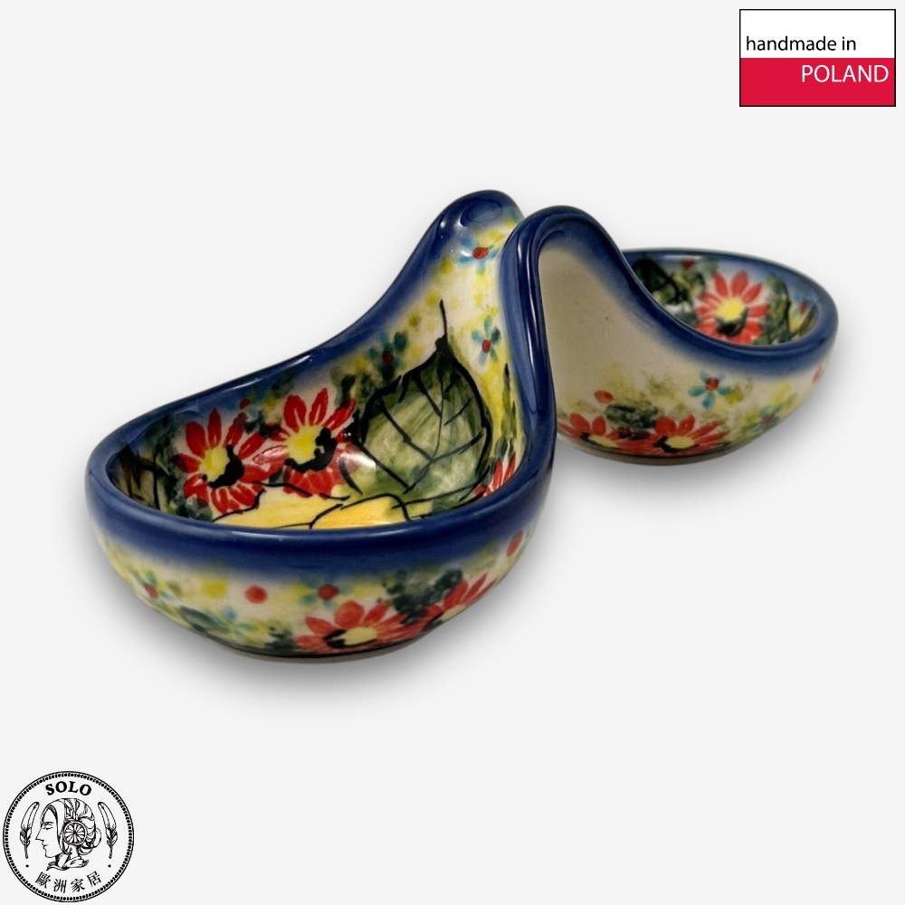 【SOLO歐洲家居】波蘭製 Cerraf 波蘭陶 14cm 分隔碗/醬料小碗 晨光黃薔系列, , large