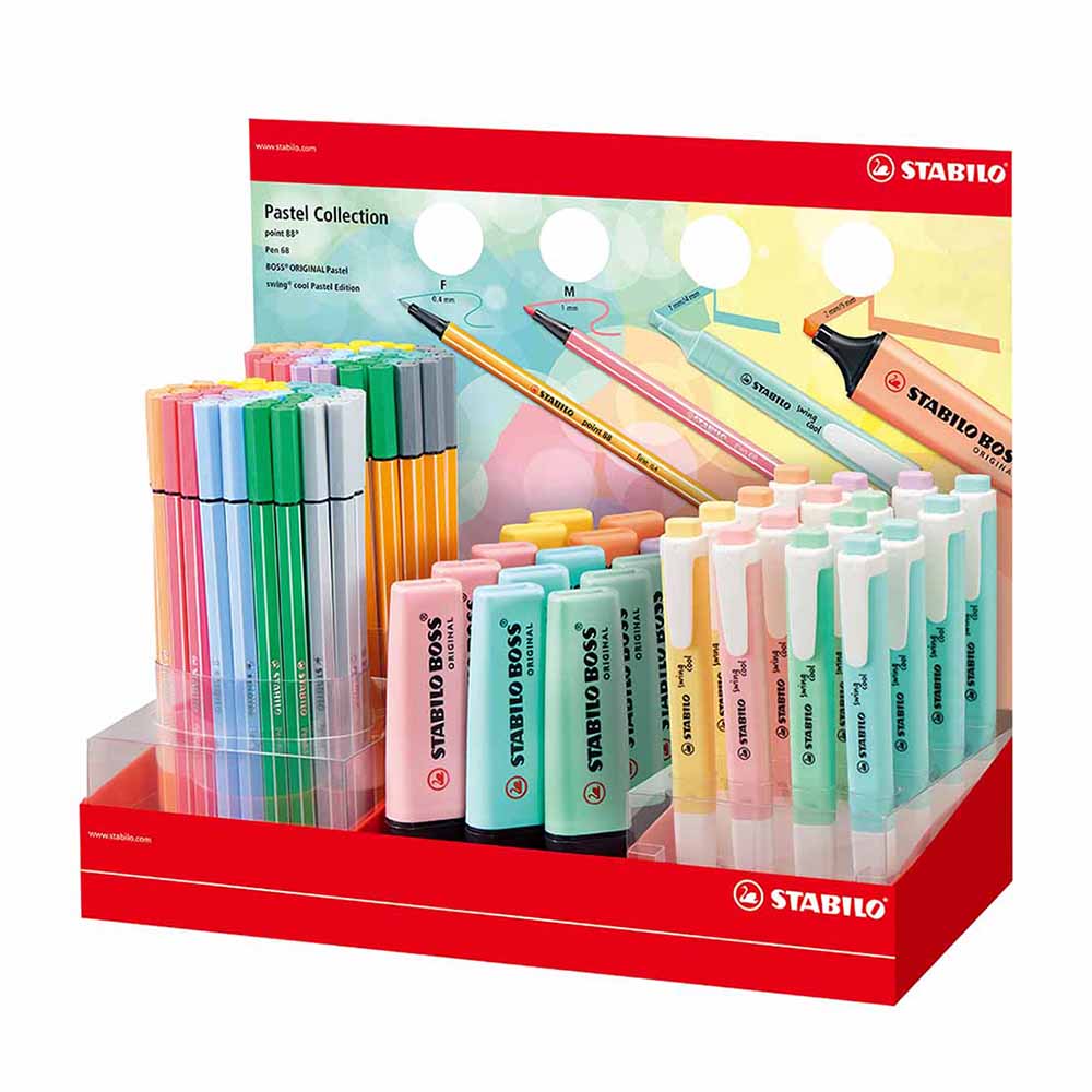 STABILO 德國 思筆樂 swing cool Pastel 樂酷馬卡龍色螢光筆 展示組/件 ST24/04-2