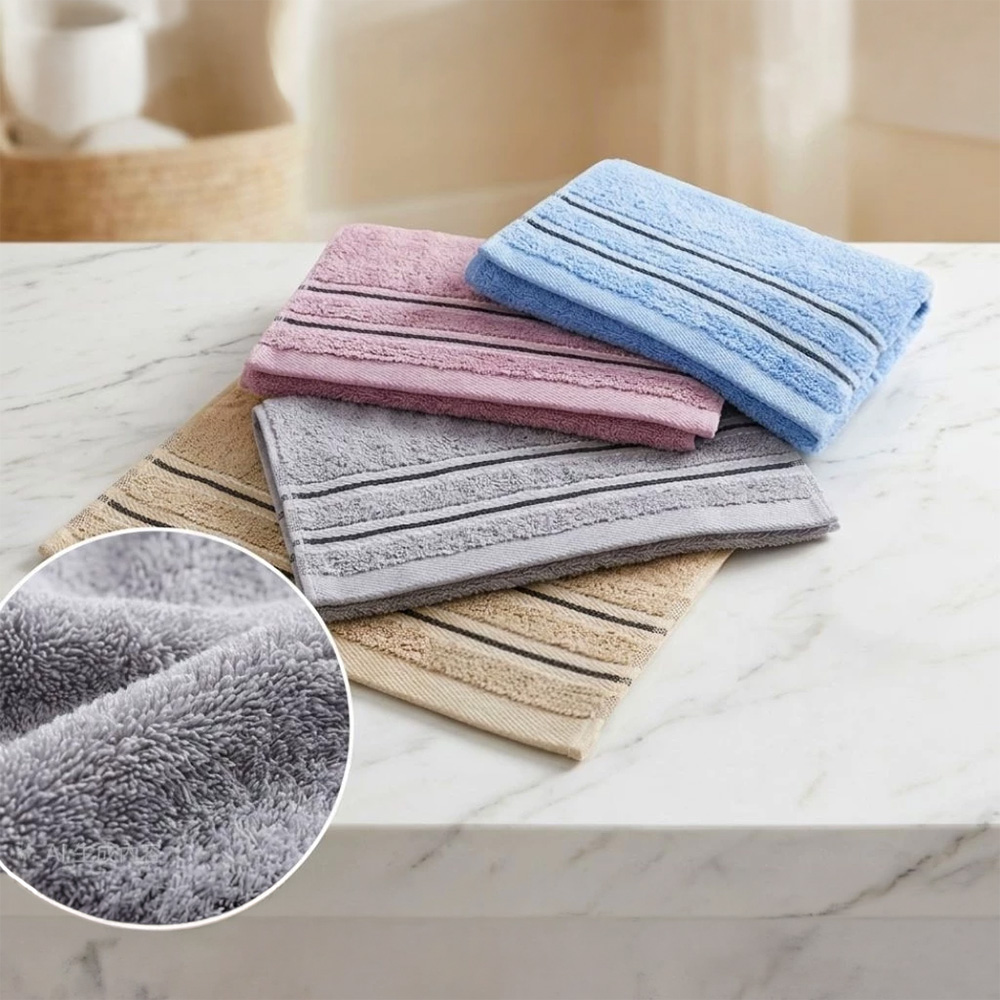 凱美棉業｜12入組 MIT台灣製 16兩純棉歐色緞面雙黑線條童巾, , large