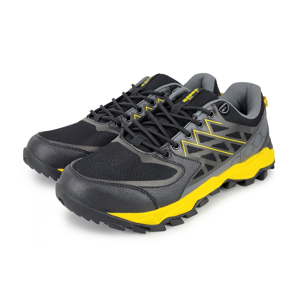 DIADORA迪亞多那 山林防水越野男鞋 男運動鞋 登山鞋 寬楦 高腳背 防潑水 緩震 排濕 耐磨 防滑 黑綠 黑黃, , large