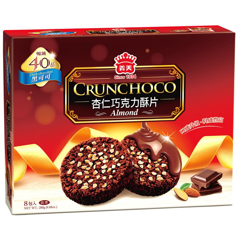 義美杏仁巧克力酥片 黑可可 家樂福線上購物