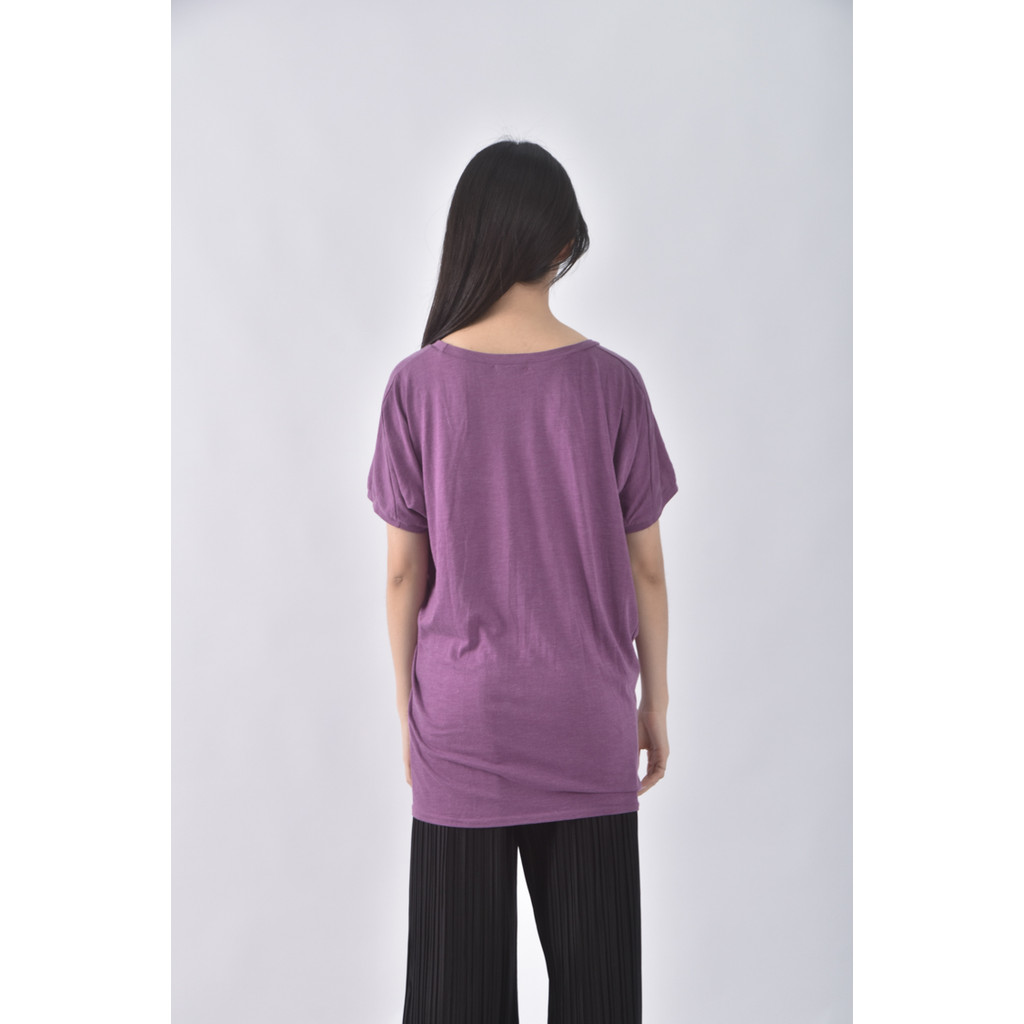 (M) frees shop棉質文字紫色短袖上衣二手衣, , large