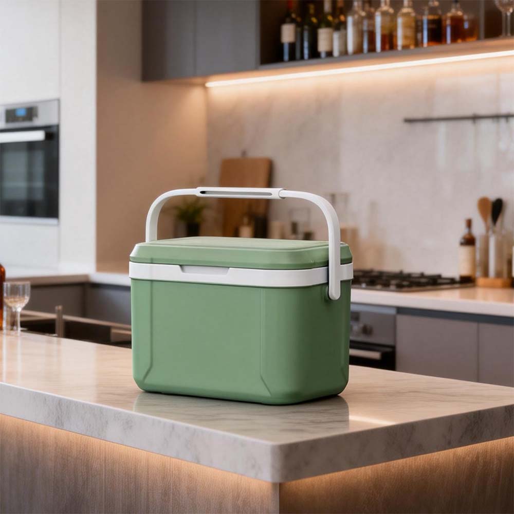 Camping essential: White 5.5L large-capacity insulated box (outdoor cooler, 5.5L insulated box, 48-hour cooling, food-grade insulated box), , large