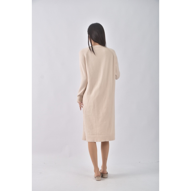 (M) healer韓牌質感V領杏色洋裝二手衣, , large