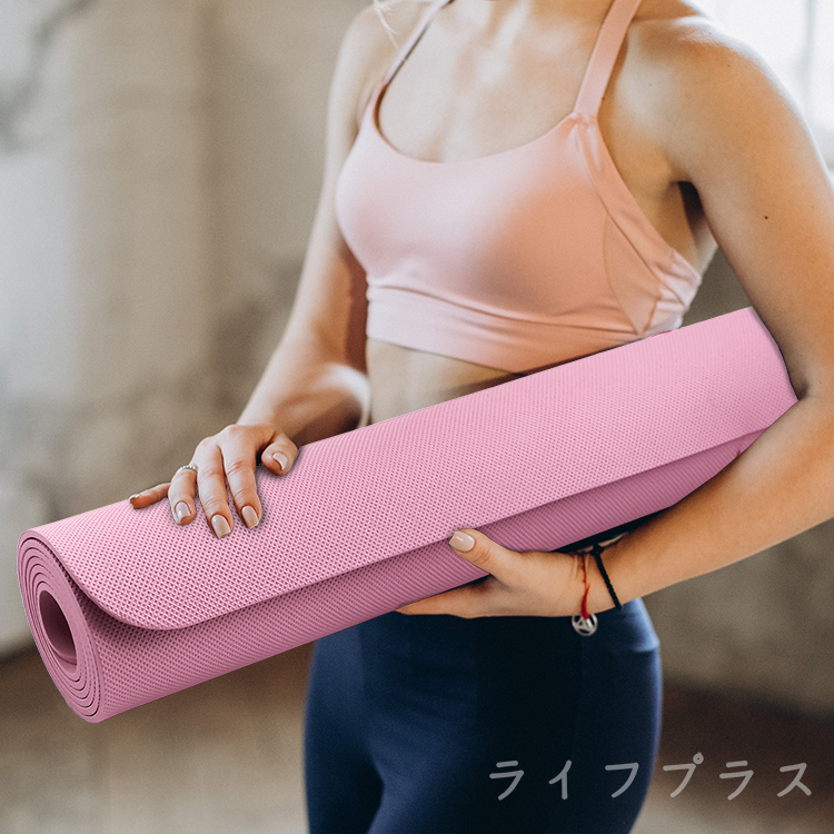 格紋素色瑜珈墊-61x173cm-天藍-1入, , large