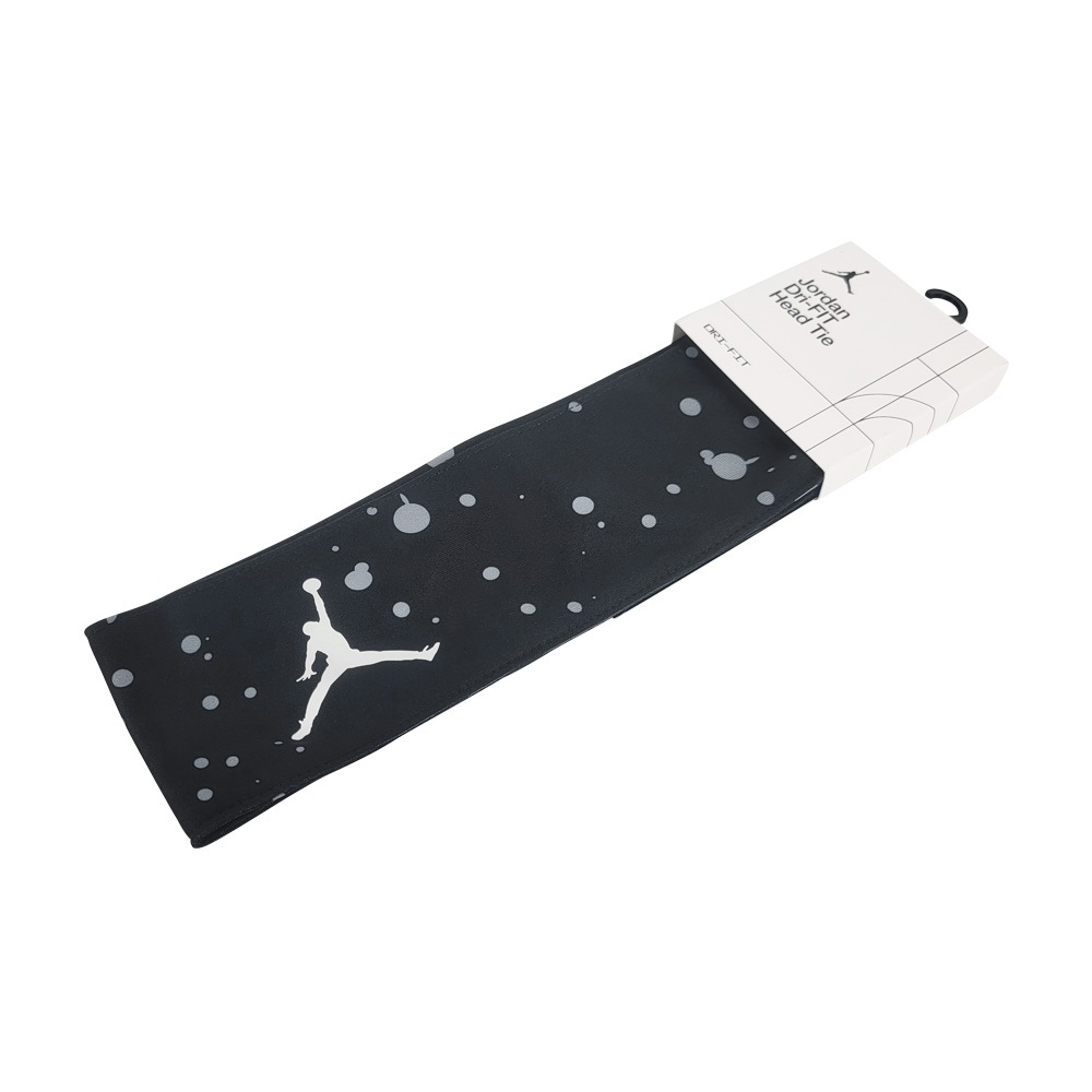 NIKE JORDAN DRI-FIT 印花綁帶式頭帶 健身 訓練 戶外運動 飛人喬丹 止汗頭帶 吸汗 透氣 乾爽 點墨, , large