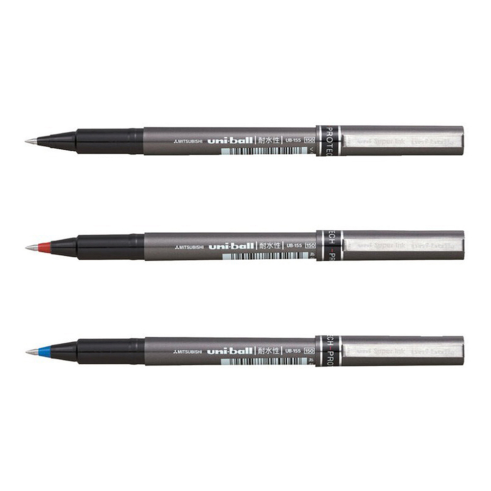 【三菱】耐水性鋼珠筆 0.5mm 單色12支 / 盒 UB-155  -  多款可選, , large
