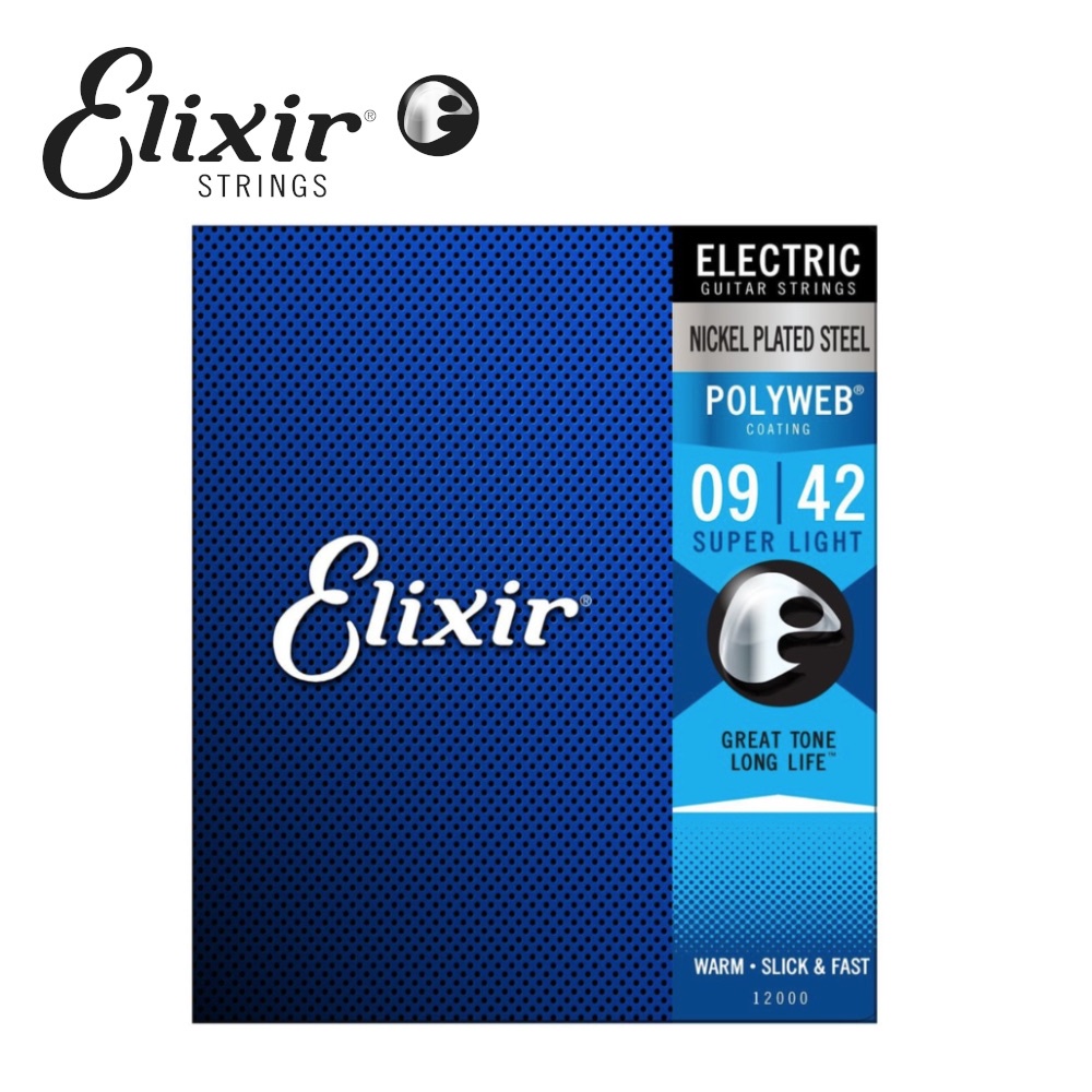 Elixir 12000 Polyweb 厚包覆 電吉他弦 9-42【敦煌樂器】, , large