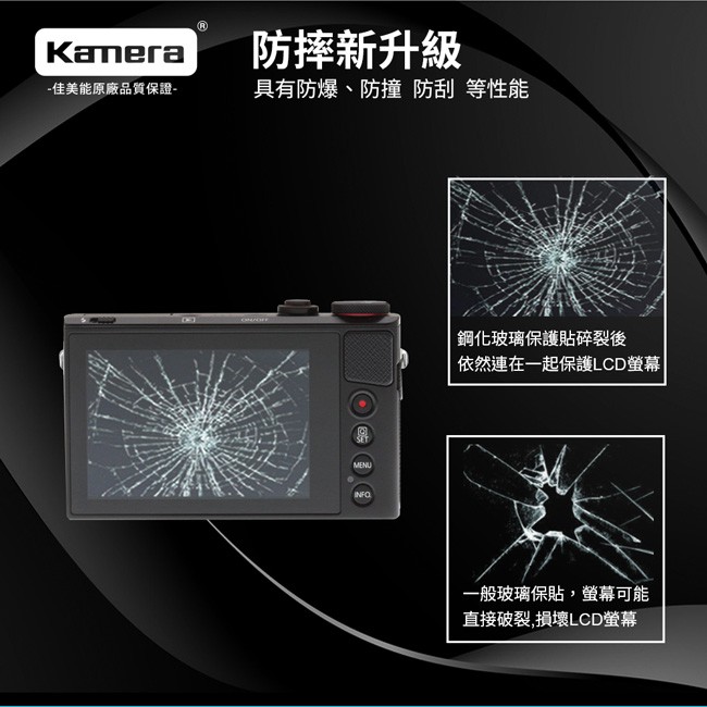 Kamera 9H鋼化玻璃保護貼 for Canon EOS G9XM2, , large