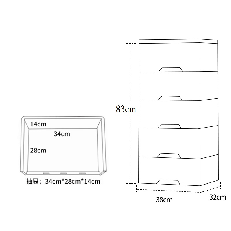 【誠宜居家】(山茶紅-38面寬) 五層抽屜式附輪收納櫃(收納櫃 五層收納櫃 收納箱 收納 臥室收納櫃), 山茶紅, large