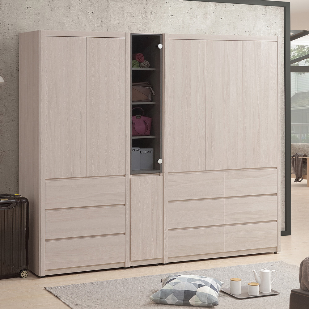 【唯熙傢俱】馬修斯橡木白5尺衣櫃, , large