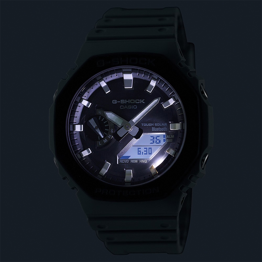 CASIO 卡西歐 G-SHOCK 運動風極簡八角 太陽能電力智慧藍牙手錶 GA-B2100LUU-8A, , large