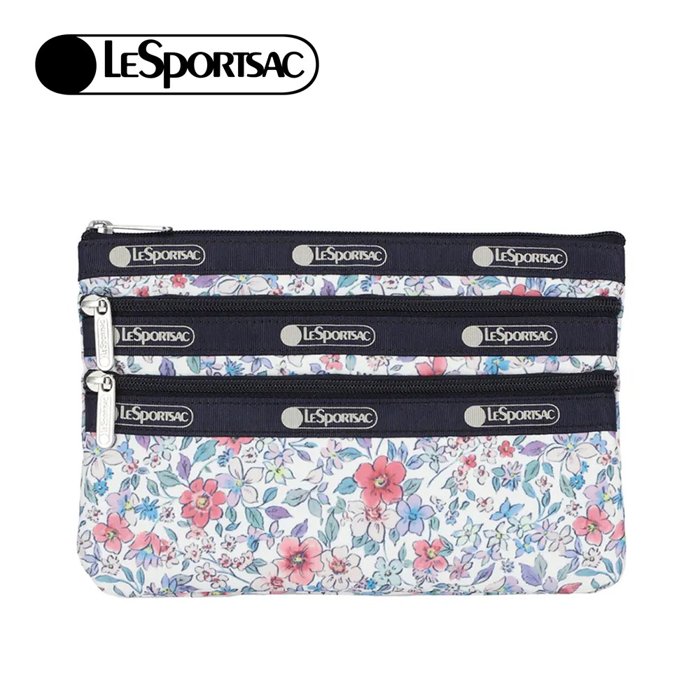 |快速出貨|Lesportsac 3-zip Cosmetic 三層拉鍊化妝包 - 織錦花語, , large