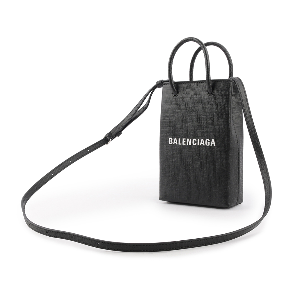 BALENCIAGA Logo購物手機袋/黑色, , large