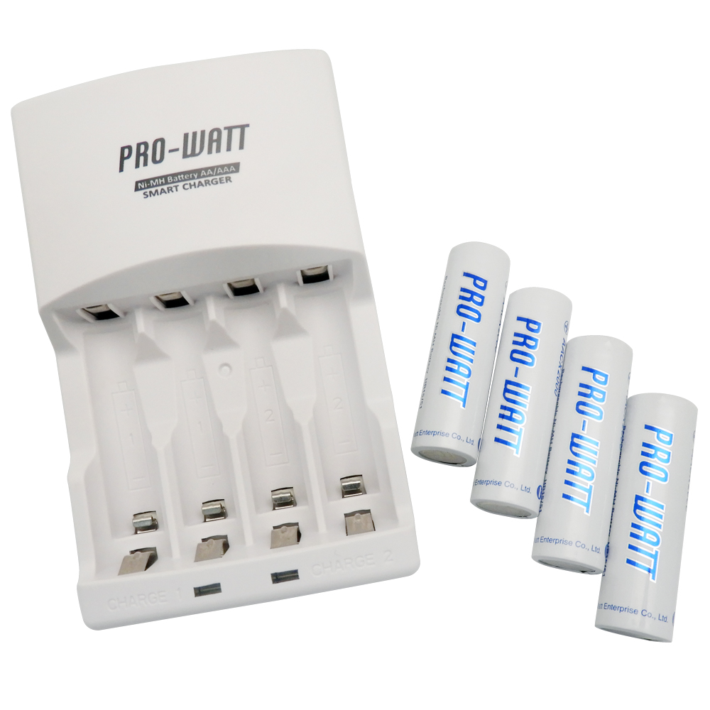 [寶旺旺]華志PRO-WATT 充電器+低自放電3號鎳氫電池PW-1236-20, , large