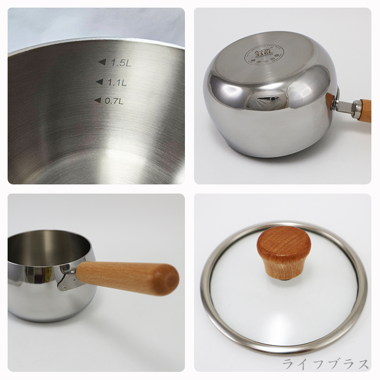 A-OK 316不鏽鋼藍寶石片手鍋-16cm-1支, , large