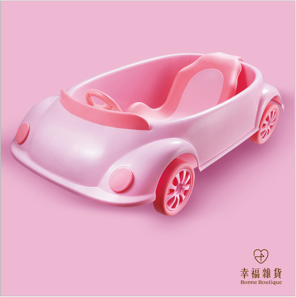  【B&B幸福雜貨】寶寶汽車浴盆 附紫紗袋-粉 BG68188A02-1, , large