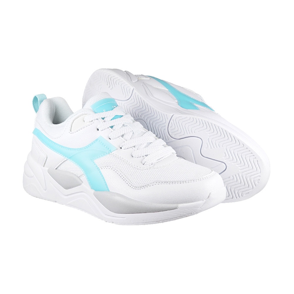 DIADORA迪亞多那 街頭時尚休閒鞋 女運動鞋 女鞋 拼接 寬楦 高腳背 透氣 反光 Q彈 氣墊乳膠鞋墊 白藍 白粉, , large