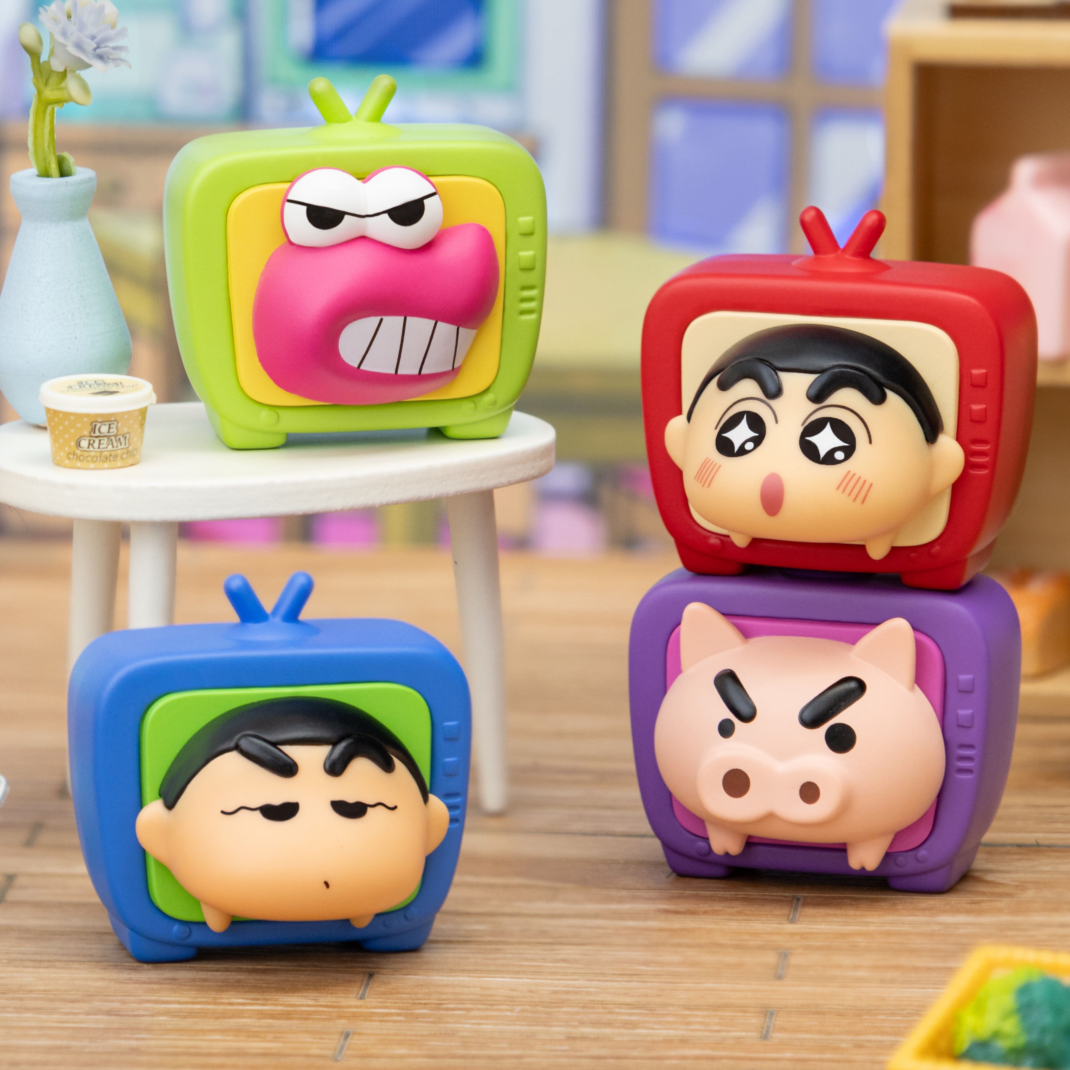 【際洋文化】蠟筆小新電視機疊疊樂冰箱貼盲盒, , large