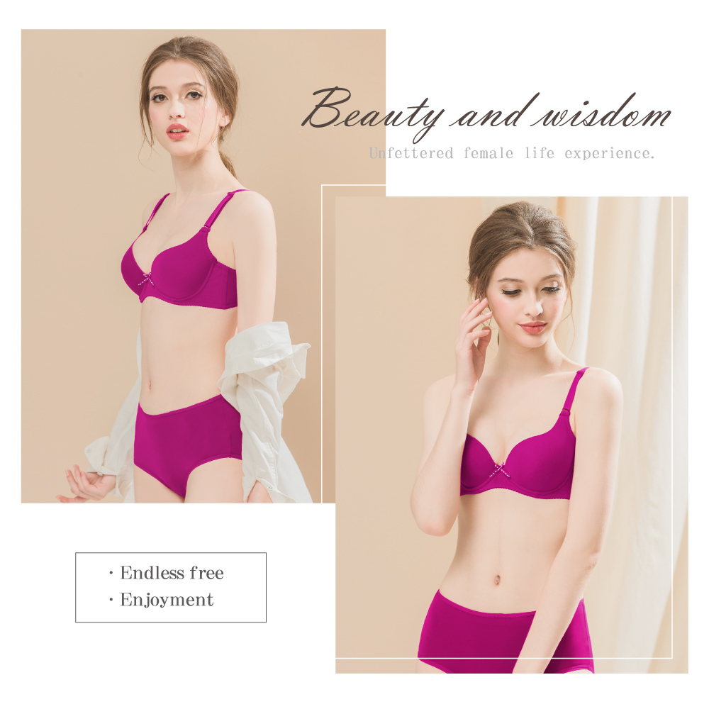 【Clany可蘭霓】 裸感新美學無痕軟鋼圈零著感BCD內衣 玫瑰紅 6903-95, , large