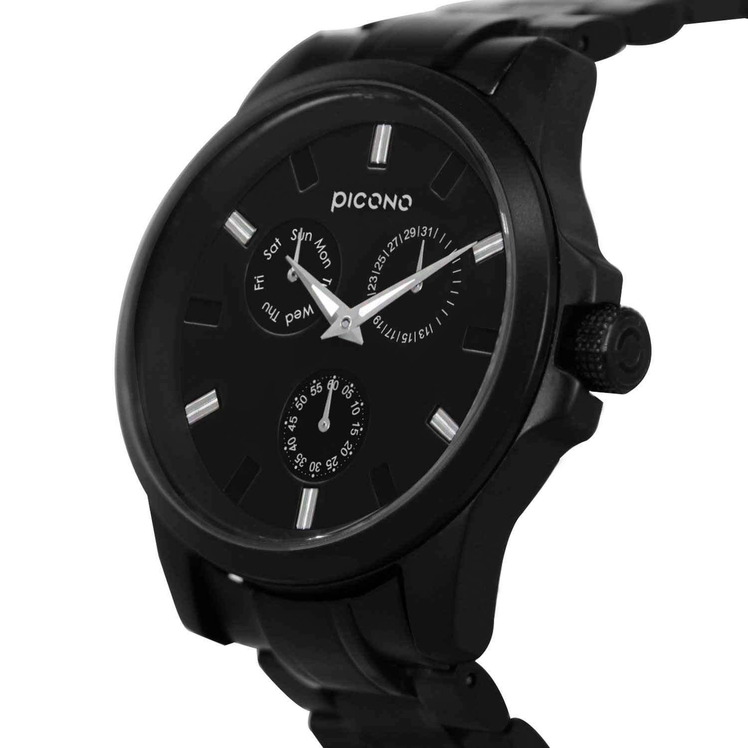 【PICONO】NO.91 collection minimalist fashion watch- Black / Stainless steel NO-9101, , large